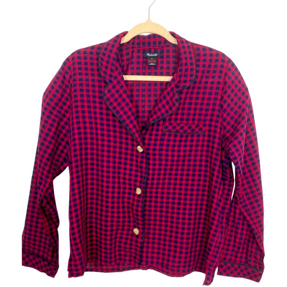 Women's Madewell Buffalo Plaid Pajama Top Red Black Size Medium